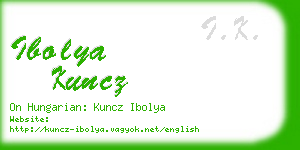 ibolya kuncz business card